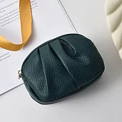 【素包包】零錢包 比手掌小雙拉鍊褶皺卡片鑰匙小物收納包(91035) _珠光綠