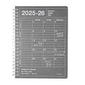 【日本Mark’s】2025-26 月曆型記事手帳S (縱型)(9月起始) ‧ 深灰