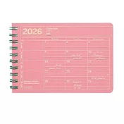 【日本Mark’s】2026 月曆型記事手帳XS (B7變型) ‧ 粉紅色