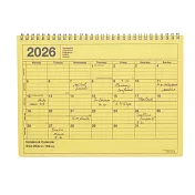 【日本Mark’s】2026 月曆型記事手帳M (B5變型) ‧ 黃色