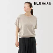【MUJI 無印良品】女萊賽爾蝴蝶袖針織衫 S 粉米