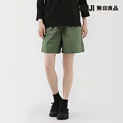 【MUJI 無印良品】女水洗平織布短褲 S 卡其