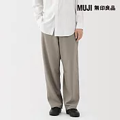 【MUJI 無印良品】男彈性無打褶寬版褲 S 摩卡棕