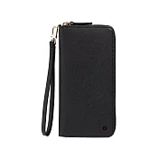 MONDAINE 瑞士國鐵 8卡雙鈔拉鍊長夾 -  十字紋黑