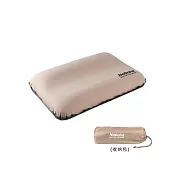 【BeOK】3D海綿枕 自動充氣 露營旅行午休枕(多色可選) 卡其+灰色