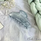 【卡樂熊】潤澤雲紋系列．水墨紋理造型抓夾/鯊魚夾(八款)- 藍色半圓