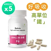 【SALVIA】Salvia高單位補「鐵」膠囊5瓶共300顆