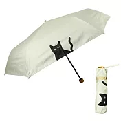 【日本Attain】UPF50+完全遮光 可愛貓咪 抗UV折傘 ‧ 白