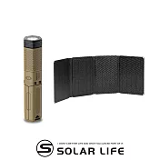 ADAMOUTDOOR 二代萬用伸縮野營燈+30W折疊太陽能充電板.戶外露營燈 伸縮燈 USB充電燈 多功能照明燈 工作燈磁吸燈 沙+30W折疊太陽能充電板