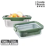 【康寧 Snapware】 彈力矽膠保鮮盒三件組(不鏽鋼*1、玻璃*1、瀝水籃*1)