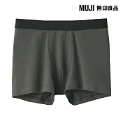 【MUJI 無印良品】男棉天竺拳擊內褲 S 綠色