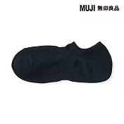 【MUJI 無印良品】男淺口直角襪25-27cm 深藍
