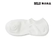 【MUJI 無印良品】男淺口直角襪25-27cm 柔白
