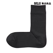 【MUJI 無印良品】女足口柔軟莫代爾混輕薄直角襪23-25cm 深灰