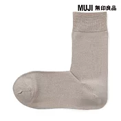 【MUJI 無印良品】女足口柔軟莫代爾混輕薄直角襪23-25cm 淡棕