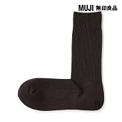 【MUJI 無印良品】男鹿子織商務直角襪25-27cm 棕色