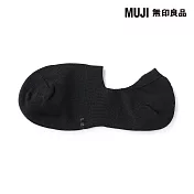 【MUJI 無印良品】男腳跟防滑淺口直角襪25-27cm 黑色