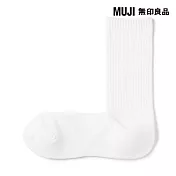 【MUJI 無印良品】男圈絨直角襪25-27cm 白色