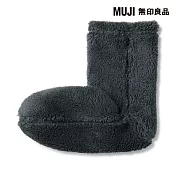 【MUJI 無印良品】男再生聚酯纖維絨毛刷毛室內直角襪25-27cm 深灰