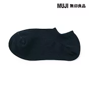 【MUJI 無印良品】女淺口直角襪23-25cm 深藍