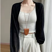 【MsMore】 夏日冰絲防曬針織開衫蝙蝠袖薄紗罩衫# 125502 FREE 黑色