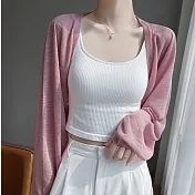 【MsMore】 夏日冰絲防曬針織開衫蝙蝠袖薄紗罩衫# 125502 FREE 玫紅色