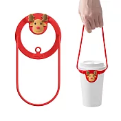 Bone 蹦克 / 趣味角色環保杯綁2 杯套 環保飲料提袋 環保杯袋 傘繩杯套 飲料杯袋 飲料袋  麋鹿先生