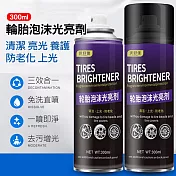 輪胎泡沫光亮劑 輪胎蠟300ml 2罐