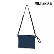 【MUJI 無印良品】撥水加工隨身側包 淺深藍