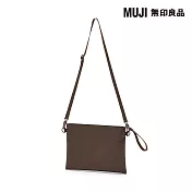 【MUJI 無印良品】撥水加工隨身側包 深摩卡棕