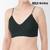 【MUJI 無印良品】女舒適觸感螺紋胸罩 S 黑色