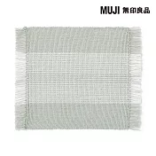 【MUJI 無印良品】印度棉流蘇杯墊 /淺綠約10x10cm