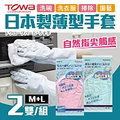 日本製薄型親膚手套2件組 M粉x1+L藍x1