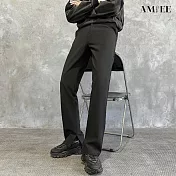 【AMIEE】雅痞休閒微喇叭休閒西裝褲(男裝/KDPY-K18) 28 黑色