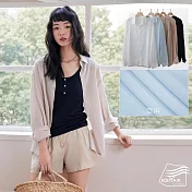 【BODYAIR嚴選】經典老錢風天絲亞麻鈕釦襯衫(上衣.透氣.鬆軟.外套.CASUAL) M 條紋麻