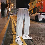 【AMIEE】韓版潮流直筒運動長褲(男裝/KDPY-K112) M 灰色