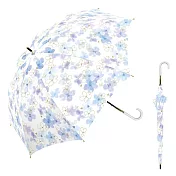 【日本Nakatani】抗UV完全遮光100% 耐風輕量直傘 ‧ 小花(藍)