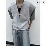【AMIEE】美式重磅圓領寬鬆T恤(男裝/KDTY-S153) M 灰色