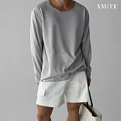 【AMIEE】慵懶風寬鬆防曬T恤上衣(男裝/KDTY-T71) M 灰色