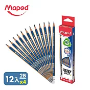 【法國Maped】高品質環保再生鉛筆-2B(12入/盒x4，共48入)