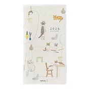 MIDORI POCKET DIARY 2026手帳長形(月間)- 小貓