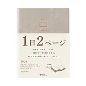 MIDORI 2026 Diary hibino手帳1日2頁A6- 限定灰色