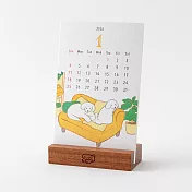 MIDORI 2026桌上型直立月曆(動物插畫)- 小狗