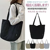 【Sayaka紗彌佳】單肩包 晴光書袋 純色輕量時尚褶皺防潑包 肩背包 -黑色