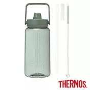 【THERMOS膳魔師】附吸管組輕水瓶2000ml(TP436TMPG) 霧松綠