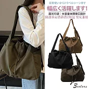 【Sayaka紗彌佳】霧光行袋｜大容量休閒束口設計防潑水肩背斜背2用包 男女兼用 情侶包 -軍綠色