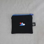 偷偷喊我｜刺繡富士山零錢包－ 黑底
