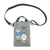 【Kusuguru Japan】日本眼鏡貓手機包 可觸控手機 斜背包 手拿包證件袋 背帶可調 - Animal Mode款 -綠色