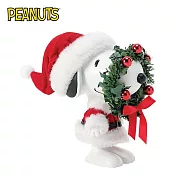 【正版授權】Enesco 史努比 聖誕花環掛在鼻子上 塑像 公仔/ 精品雕塑 Snoopy/PEANUTS