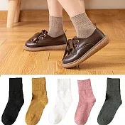 【Missking 1983】復古色系高羅口女棉襪   (A款5雙組)